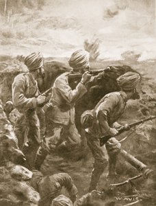 Naik Shahamad Khan, avec deux autres, tenant sa position après que sa mitrailleuse ait été détruite par un obus - W. Avis